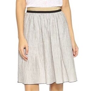 Rag & Bone Linen Striped Grosgrain Ribbon Skirt, 0